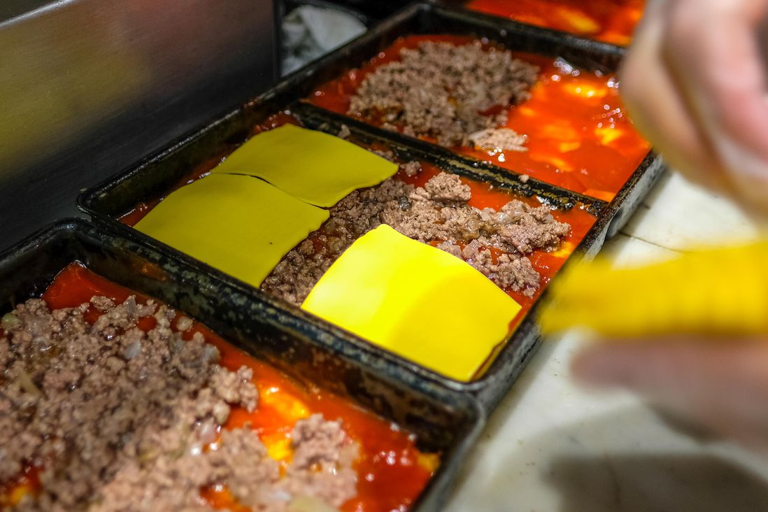 Building the Chopped Cheese pie